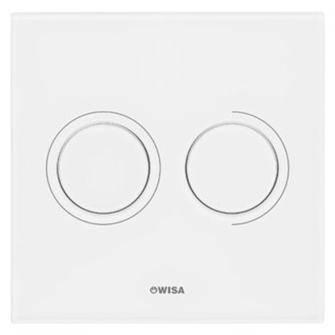 Wisa Luga bedieningsplaat glas pneumatisch 16x16cm met dualflush voor XS WC element zwart 0701561