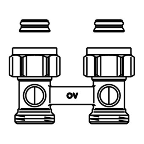Oventrop H onderblok Multiflex F 3/4 x3/4 recht 7503326