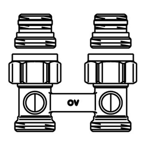 Oventrop H onderblok Multiflex F 3/4 x3/4 recht 7503326
