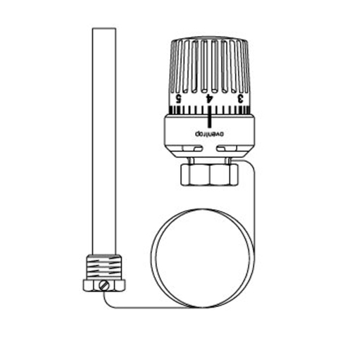Oventrop Temperatuurregelaar met dompelvoeler M30x15 capillair 2 m 20 50°C 7503563