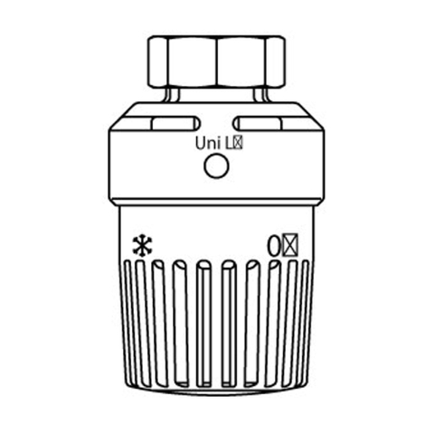 Oventrop Thermostaatkop Uni LH voeler op afstand M30x15 cap 2m anti diefstal zonder nulstand wit 7503111