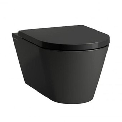 Laufen Kartell by Laufen toiletzitting - 37.5x44.5cm - d-vorm - softclose - glans black (zwart) SW358281