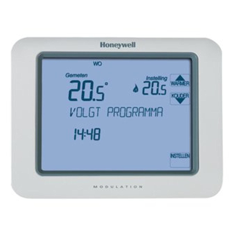 Honeywell Chronotherm klokthermostaat touch modulation met touchescreenbediening 7 31°C powerstealing zonder batterij wit 8303514