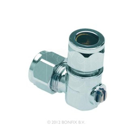 Bonfix Kogelstopkraan met schroevendraaier bediening 12mm knel haaks chroom 8914406