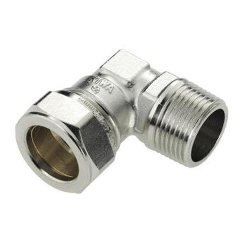 Bonfix coude en laiton nickelé filetage long 1/2 bux15mm conique gastec / kiwa 8911312