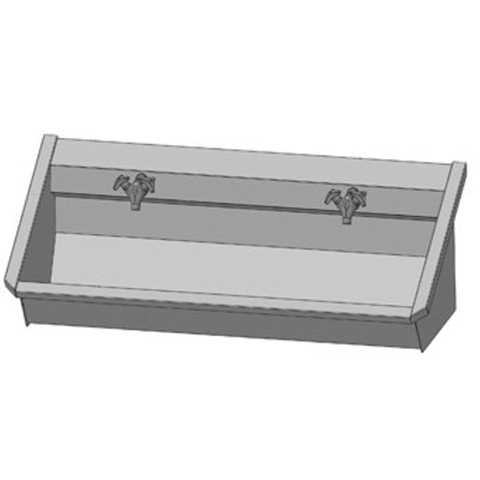 Intersan Sanilav wasgoot 120cm met 2 hartmengkranen inox 304 GA32531