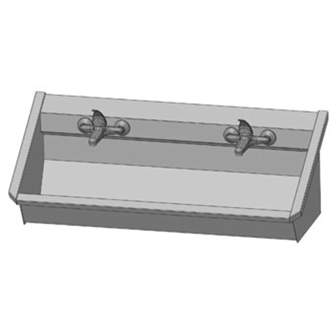 Intersan Sanilav muurwastrog met 1 greeps mengkraan 120cm 2 personen RVS 0901020