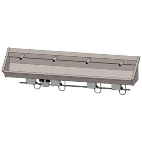 Intersan Sanilav auge de lavage 240cm avec 4 robinets électroniques inox 304 104M9 GA46320