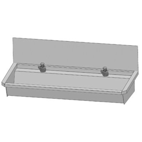 Intersan Sanilav auge de lavage avec dosseret 180cm avec 3 robinets temporisés inox 304 GA32431