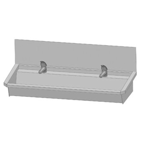 Intersan Sanilav wasgoot met spatbord 120cm met 2 1 greeps kranen inox 304 GA32400