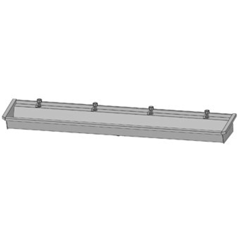 Intersan Sanilav muurwastrog met wastafelkraan met 1/4 draaiknop met verlengde uitloop 240cm 4 personen RVS 0901050