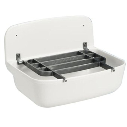 ABU évier de décharge en plastique 50x35cm sans grille pour seau blanc 0970069