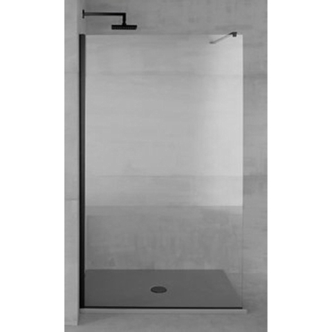 Plieger Panorama paroi de douche - 50x200cm - verre transparent - 6mm - noir mat SW207754