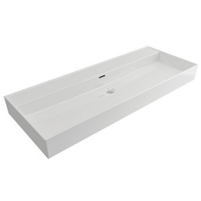 Plieger Kansas wastafel zonder kraangaten met overloop 120x46.6cm glans wit 271081