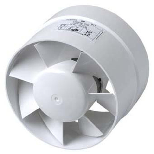 Plieger ventilator cilinder 188 kubieke meter diameter 125mm wit 44414052