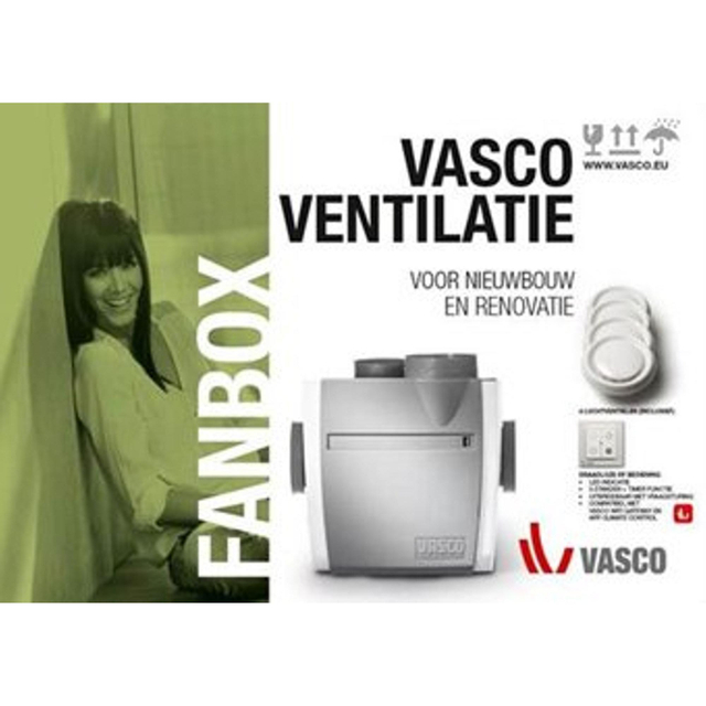 Vasco Ventilation mechanische afzuiging Fanbox C400 basic RF LE 400m3-h 200Pa 11VE00036