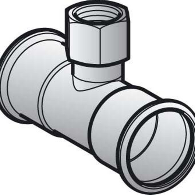Geberit Mapress T stuk verzinkt verlopend bidr 22mm 1/2 22mm 21307