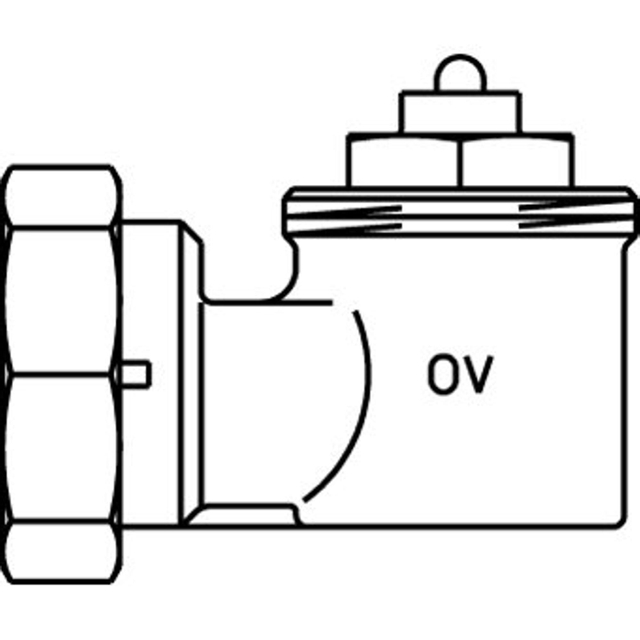 Oventrop adapter haakse aansluiting M30x1,5 1011450