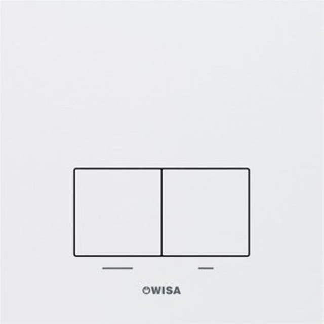 Wisa Delos Bedieningspaneel - rechthoek - 16x16x1 - dualflush - aluminium - wit mat OUTLETSTORE 8050420320