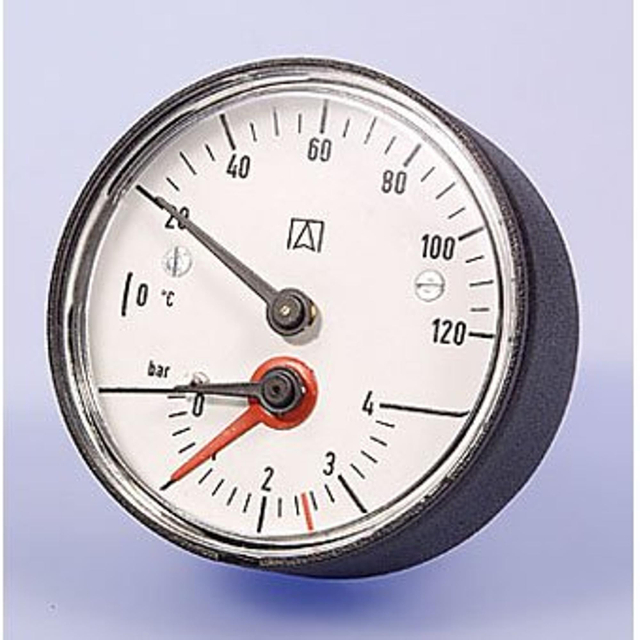 Euro Index mano thermometer 1-2 0 120°C-0 4 bar axiaal 063341