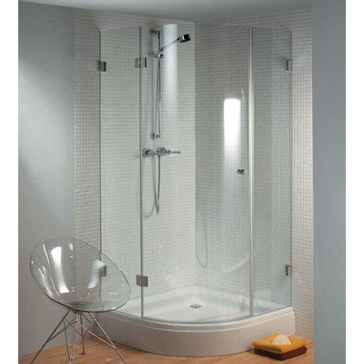 Riho Davos 279 douchebak - 80x80x14cm - kwartrond - met paneel - acryl - wit