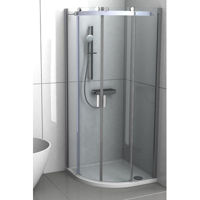 Riho Zurich douchebak - 80x80x4.5cm - kwartrond - acryl - hoogglans wit