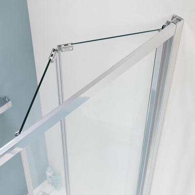 Sealskin COMPACT Vouwdeur met zijwand 900x900mm zilver hoogglans 6mm helder veiligheidsglas