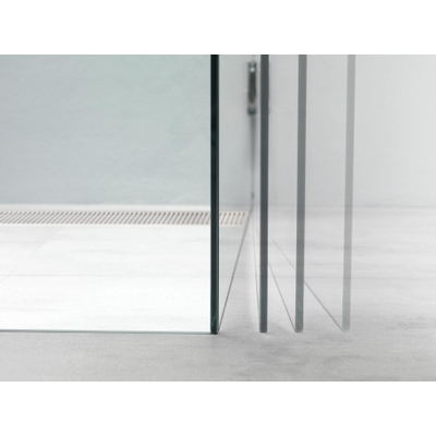 Sealskin I AM Porte pivotante avec paroi latérale 100x100x200cm Acier inoxydable 8mm verre clair avec anticalcaire