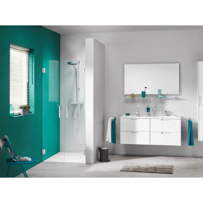 Sealskin I AM Portes pivotantes 90x200cm pour une niche Chrome argenté haut brillant 8mm verre transparent avec anticalcaire