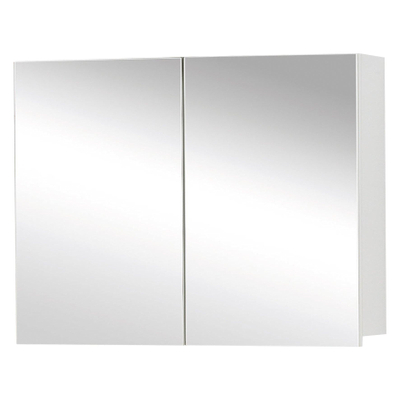 Differnz Armoire de toilette 60x60x15cm 2 portes avec miroir MDF blanc