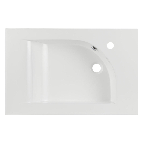 Differnz Wastafel 60x15x45cm 1 kraangat 1 wasbak Keramiek Wit OUT8337