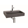 Differnz ensemble de lavabo - 38x24x8cm - Rectangulaire - 1 trou de robinet - Chromé - Pierre naturelle noire SW21928