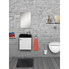 Differnz Belvedere fontein met onderkast zonder kraan 40x50x22cm MDF 1 kraangat 1 zwarte wasbak met spiegel wit SW21938