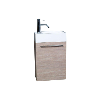 Differnz Force40 lave-mains avec meuble sans robinet 40x52x22cm MDF 1 trou pour robinet vasque gauche Chêne