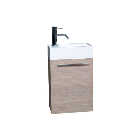 Differnz Force40 lave-mains avec meuble sans robinet 40x52x22cm MDF 1 trou pour robinet vasque gauche Chêne SW21871