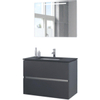 Bruynzeel Miko badmeubelset 91x66.5x51cm spiegel grafiet SW257356 Bruynzeel Miko badmeubelset 91x66.5x51cm spiegel grafiet SW257356