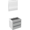Bruynzeel Bando badmeubelset 60x55x45cm met spiegel aluminium greeplijst mat wit SW113923 Bruynzeel Bando badmeubelset 60x55x45cm met spiegel aluminium greeplijst mat wit SW113923