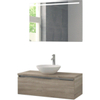 Bruynzeel Giro badmeubelset 100x49x46cm met spiegel bovenblad bardolino SW241457 Bruynzeel Giro badmeubelset 100x49x46cm met spiegel bovenblad bardolino SW241457