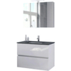 Bruynzeel Miko badmeubelset 91x66.5x51cm met spiegelkast glans wit SW340998 Bruynzeel Miko badmeubelset 91x66.5x51cm met spiegelkast glans wit SW340998