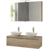Bruynzeel Giro badmeubelset dubbel 120x49x46cm met spiegelkast bovenblad bardolino SW258305 Bruynzeel Giro badmeubelset dubbel 120x49x46cm met spiegelkast bovenblad bardolino SW258305