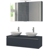 Bruynzeel Giro badmeubelset dubbel 120x49x46cm met spiegelkast bovenblad grafiet SW258306 Bruynzeel Giro badmeubelset dubbel 120x49x46cm met spiegelkast bovenblad grafiet SW258306