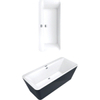 Villeroy & Boch Squaro Edge kunststof duobad quaryl rechthoekig m. los paneel badkleur 180x80x45cm incl. afvoer-/overloopcombinatie mat wit SW454167 Villeroy & Boch Squaro Edge kunststof duobad quaryl rechthoekig m. los paneel badkleur 180x80x45cm incl. afvoer-/overloopcombinatie mat wit SW454167
