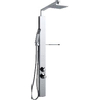 Novellini Revolution Douchepaneel H118xB10xD5.6cm 1/2 inch Wand met handdouche inclusief hoofddouche 2 zijdouches Aluminium Chroom glans SW118095 Novellini Revolution Douchepaneel H118xB10xD5.6cm 1/2 inch Wand met handdouche inclusief hoofddouche 2 zijdouches Aluminium Chroom glans SW118095