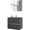 Bruynzeel Miko badmeubelset 81x66.5x51cm spiegel grafiet SW257352 Bruynzeel Miko badmeubelset 81x66.5x51cm spiegel grafiet SW257352