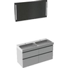 Bruynzeel Pinto badmeubelset 120x65.3x46cm met spiegel dubbele kom grafiet SW112816 Bruynzeel Pinto badmeubelset 120x65.3x46cm met spiegel dubbele kom grafiet SW112816