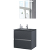 Bruynzeel Miko badmeubelset 71x66.5x51cm spiegel grafiet SW257348 Bruynzeel Miko badmeubelset 71x66.5x51cm spiegel grafiet SW257348