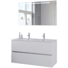 Bruynzeel Miko badmeubelset 121x66x51cm met spiegel dubbele kom mat wit SW339875 Bruynzeel Miko badmeubelset 121x66x51cm met spiegel dubbele kom mat wit SW339875