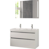 Bruynzeel Pinto badmeubelset 100x65.3x46cm spiegel dubbele kom mat wit SW257361 Bruynzeel Pinto badmeubelset 100x65.3x46cm spiegel dubbele kom mat wit SW257361
