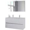 Bruynzeel Miko badmeubelset 121x66x51cm met spiegelkast dubbele kom mat wit SW341028 Bruynzeel Miko badmeubelset 121x66x51cm met spiegelkast dubbele kom mat wit SW341028
