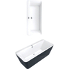 Villeroy & Boch Squaro Edge kunststof duobad quaryl rechthoekig m. los paneel graphite noir 180x80x45cm incl. afvoer-/overloopcombinatie mat wit SW454216 Villeroy & Boch Squaro Edge kunststof duobad quaryl rechthoekig m. los paneel graphite noir 180x80x45cm incl. afvoer-/overloopcombinatie mat wit SW454216